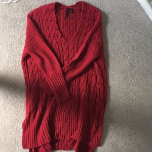 Red loose fitting sweater. Excellent condition.